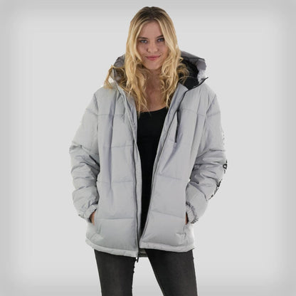 Women's Twill Block Puffer Oversized Jacket - FINAL SALE