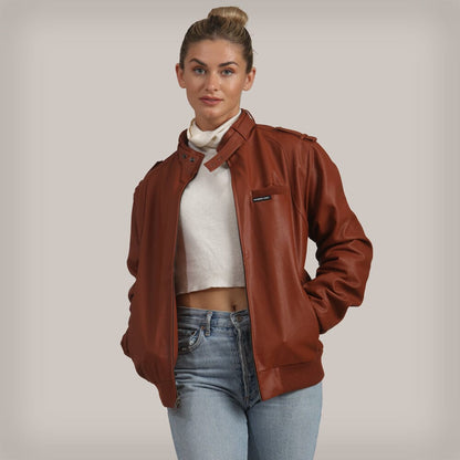 Women's Faux Leather Iconic Racer Oversized Jacket